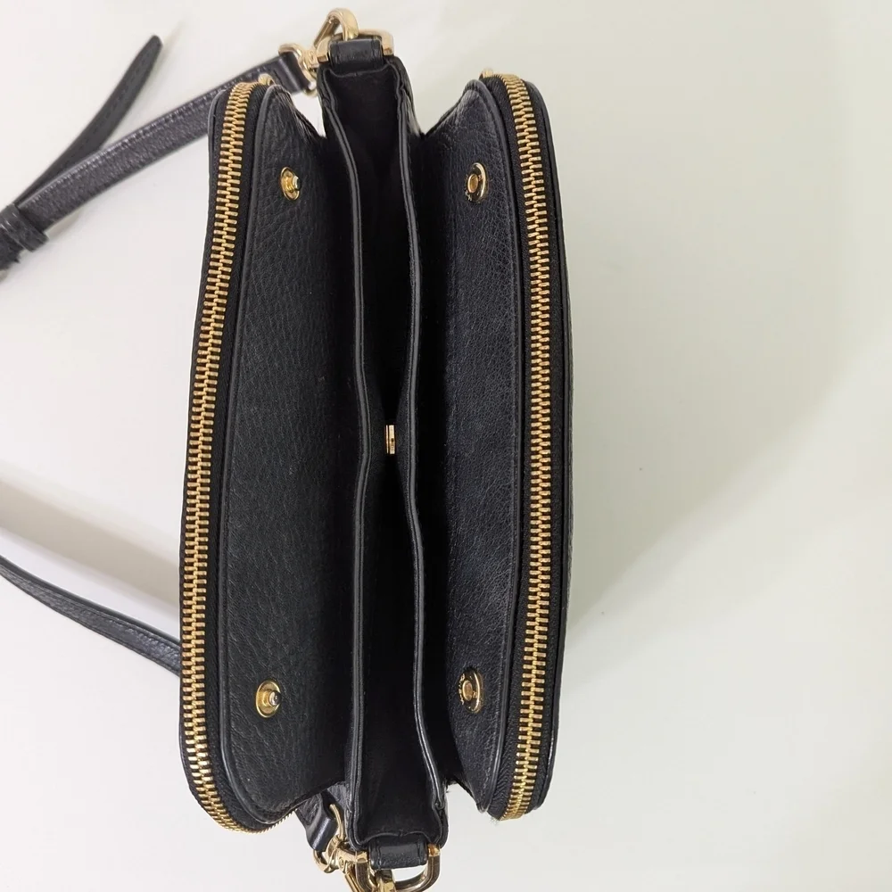 Michael Kors Jet Set Black Pebble Leather‎ Shoulder Bag  9 1/2